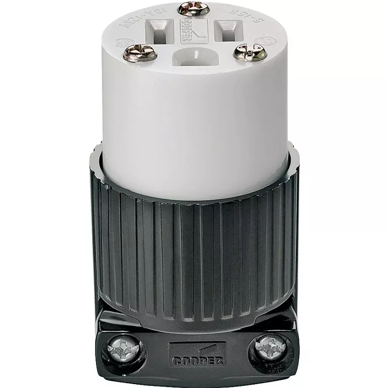 Eaton Wiring Devices 5269 Eagle Electrical Connector, 2 -Pole, 15 A, 125 V, NEMA: NEMA 5-15, Black/White