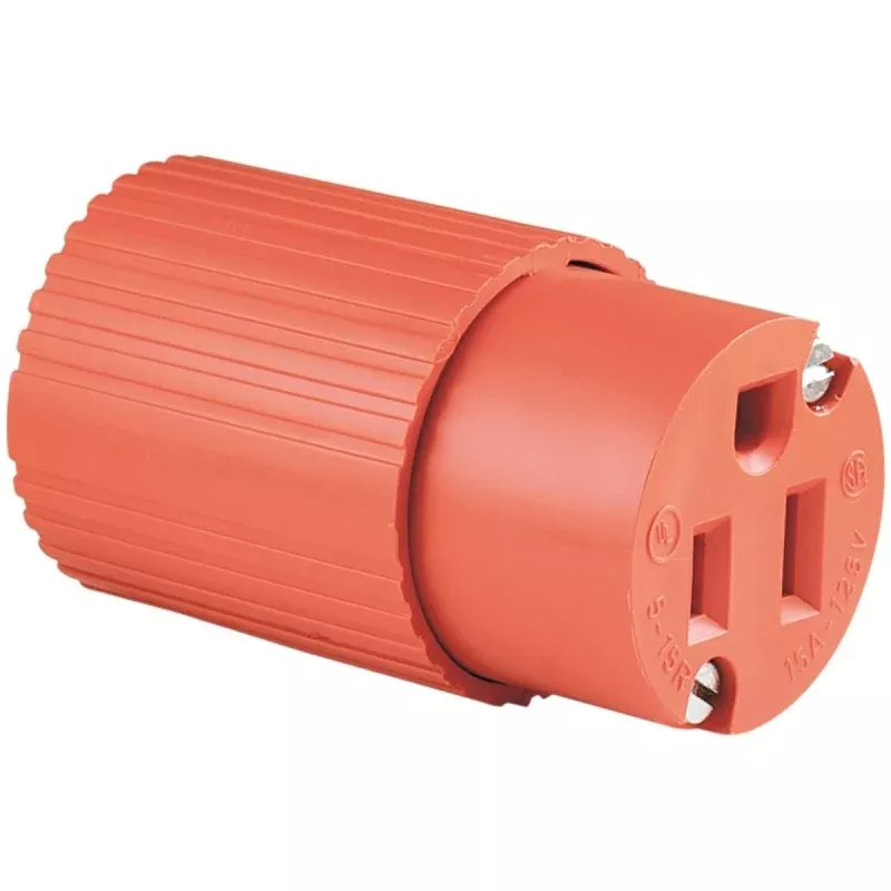 Eaton Wiring Devices 6887-BOX Electrical Connector, Polarized, Standard, 43/64 in, 2-Pole, 15 A, 125 V, Orange