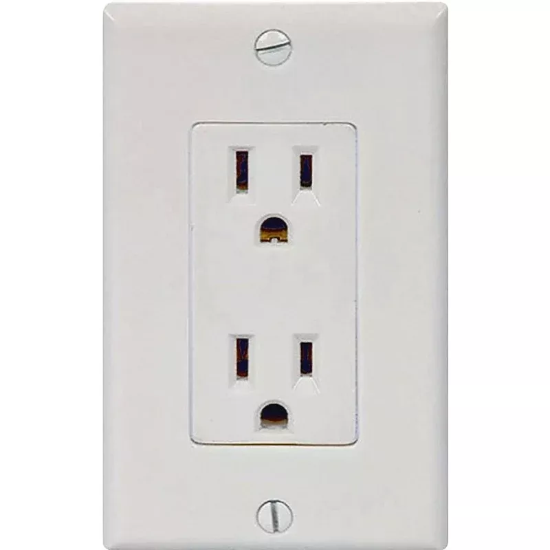 Eaton Wiring Devices C1507W Duplex Receptacle, White, 2-Pole, 15 A, 125 V, Push-in, Side Wiring, NEMA: 5-15R