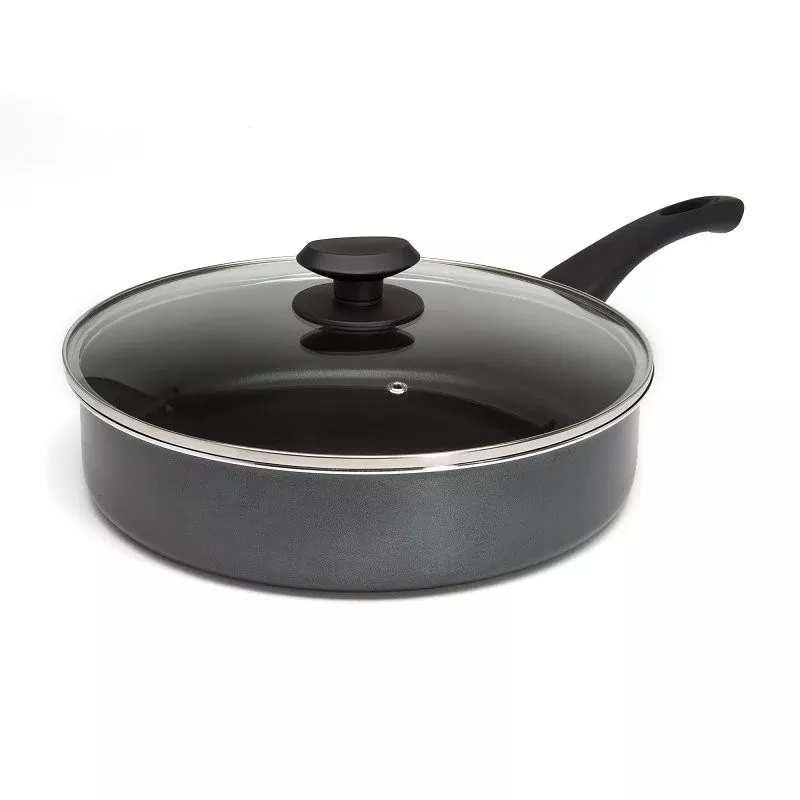 Ecolution EEGY-9528 Elements Deep Cooker with Glass Lid, 4.5 qt Capacity, Aluminum, Gray