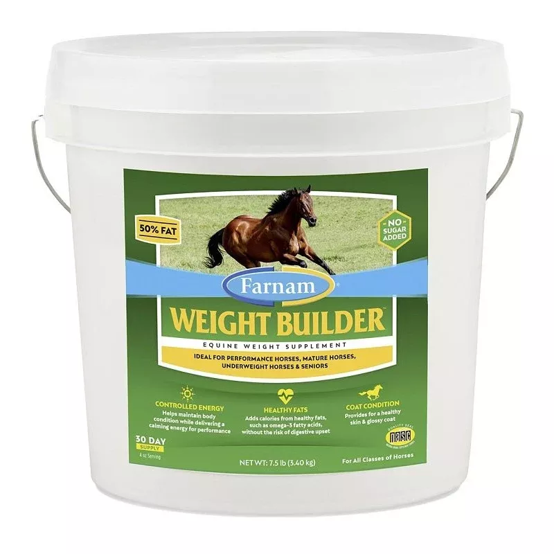 Farnam Weight Builder 100536873 Horse Supplement, Concentrated, 7.5 lb Bucket