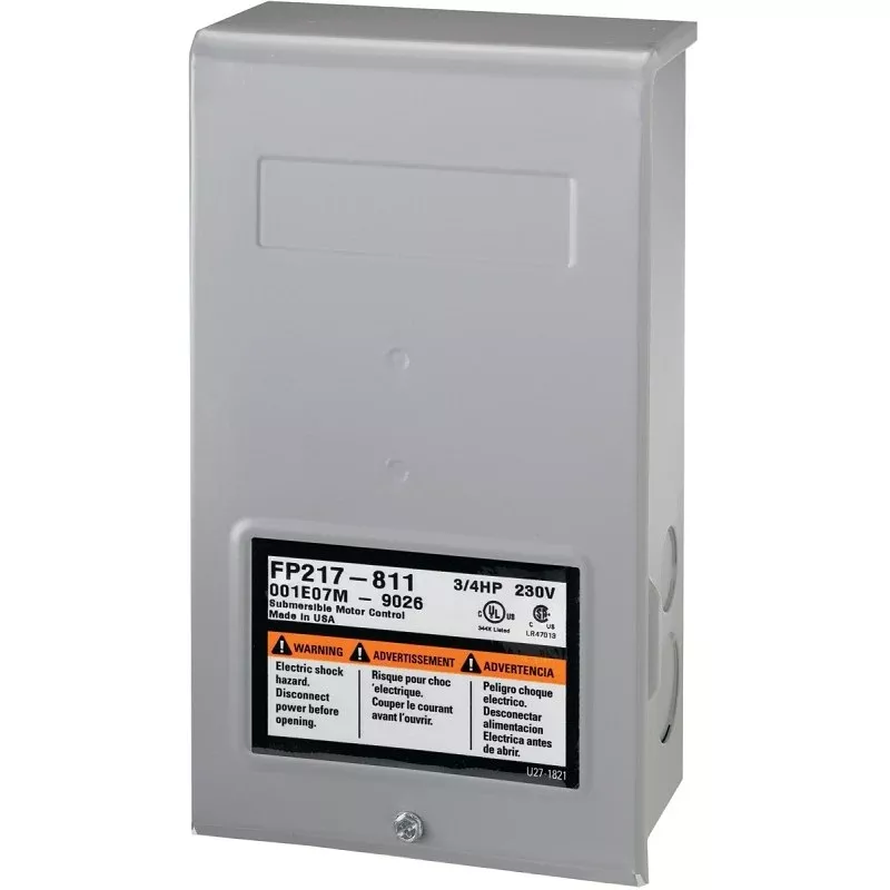 Flotec FP217-811 Control Box, 230 V, 0.75 hp, 3 -Wire, Multiple Size Electrical Knockout, NEMA 3R Enclosure