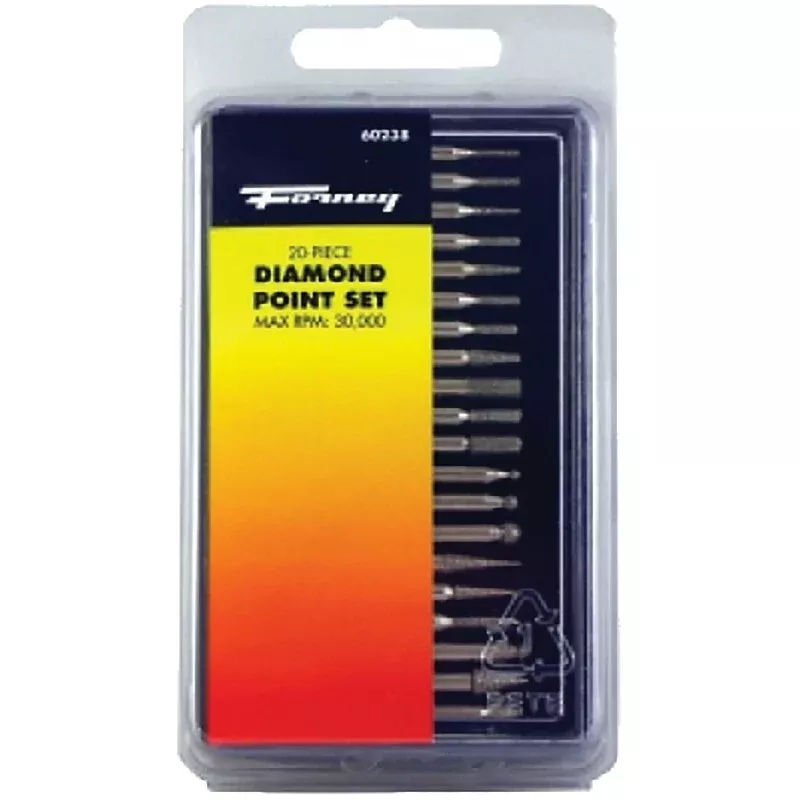 Forney 60238 Point Set, 1/8 in Dia Shank, Diamond