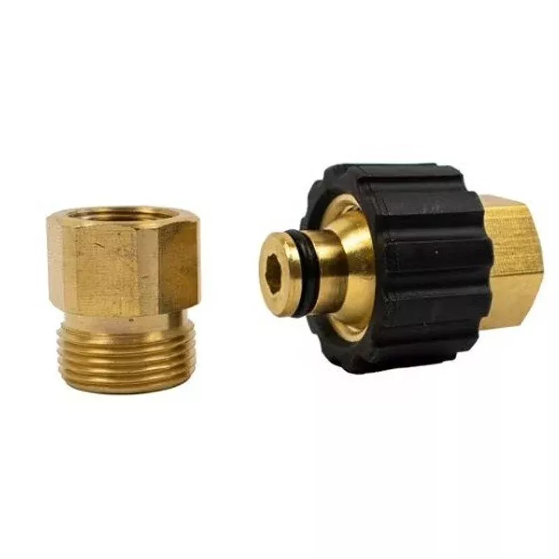 Forney 75111 Pressure Washer Connector Set, 3/8 in x M22 Connection, FNPT, Brass