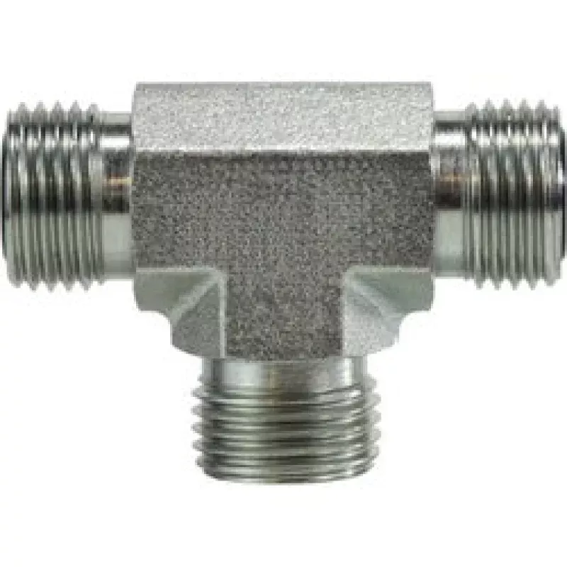 FS26031616 Union Tee, 1-7/16 in Male ORFS x 1-7/16 in Male ORFS x 1-7/16 in Male ORFS, Steel