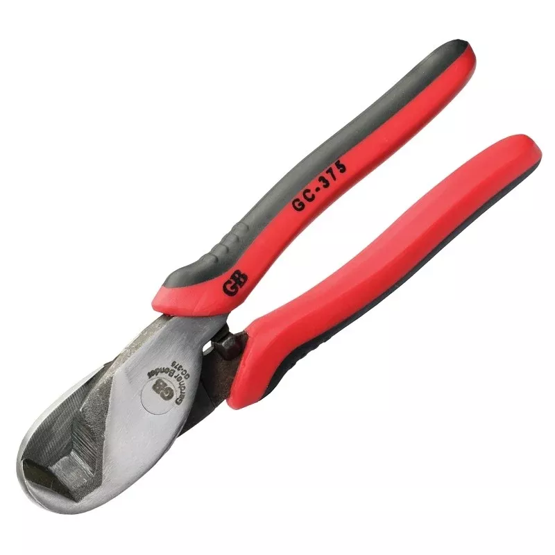 Gardner Bender GC-375 Cable Cutter, 8 in OAL, Steel Jaw, Rubber-Grip Handle, Red Handle