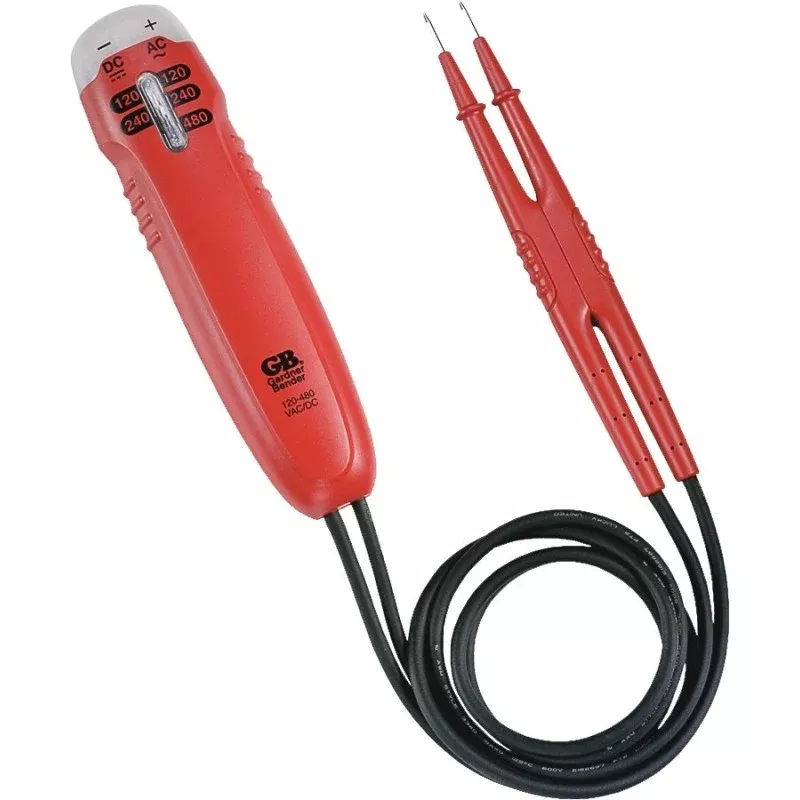 Gardner Bender GVT-392 Solenoid Tester, 120 to 480 VAC, 120 to 240 VDC, Neondicator Display, Functions: Voltage, Red