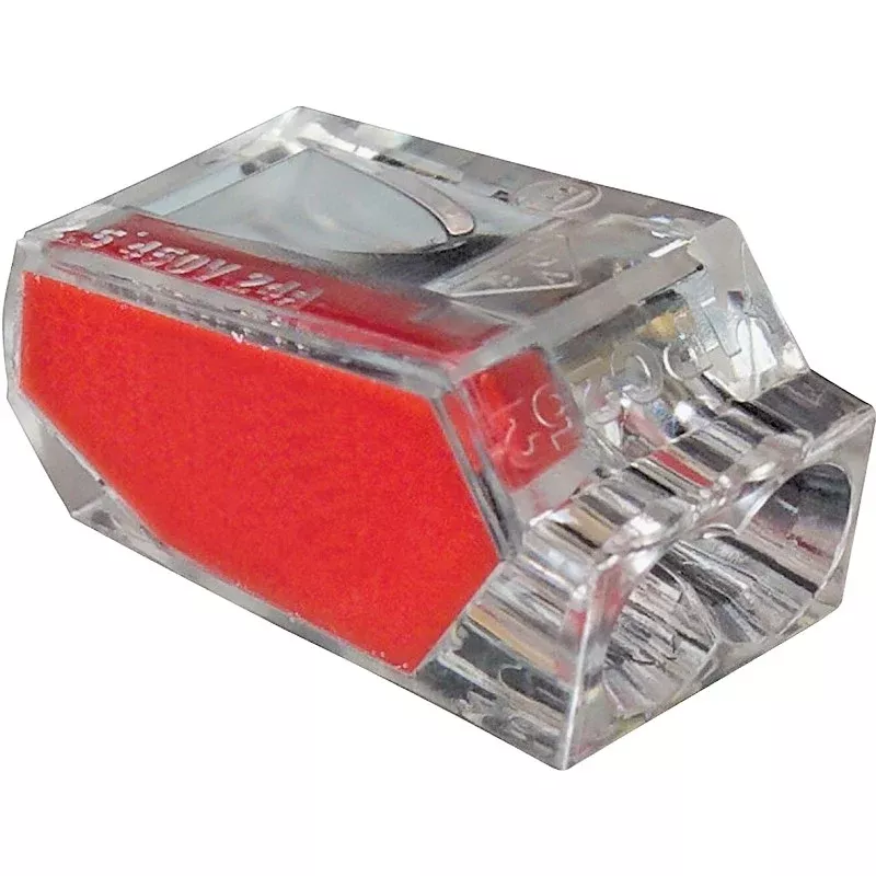 Gardner Bender PushGard 19-PC2 Wire Connector, 22 to 12 AWG Wire, Copper Contact, Clear/Red, 10/CD