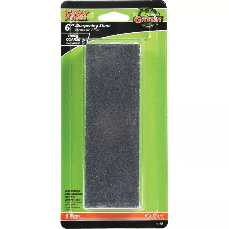 Gator 6061 Combination Sharpening Stone, 6 in L, 2 in W, 3/4 in Thick, Coarse/Medium, Aluminum Oxide Abrasive