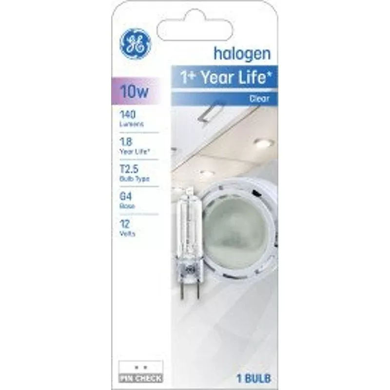 GE 85041 Halogen Bulb, 10 W, T3 Lamp, 140 Lumens
