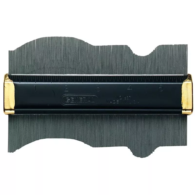 General 837 Contour Gauge with Pins, 6 in L, 3-1/2 in W, SAE Graduation, Stainless Steel