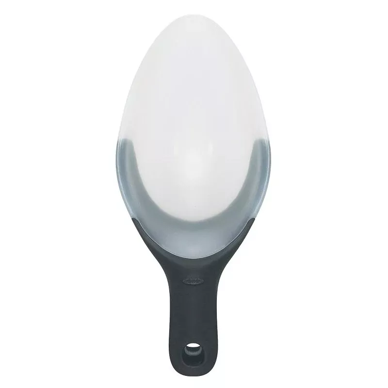 Good Grips 1067686 Scoop, 8 oz Volume, 11 in L, Plastic, Black/Clear
