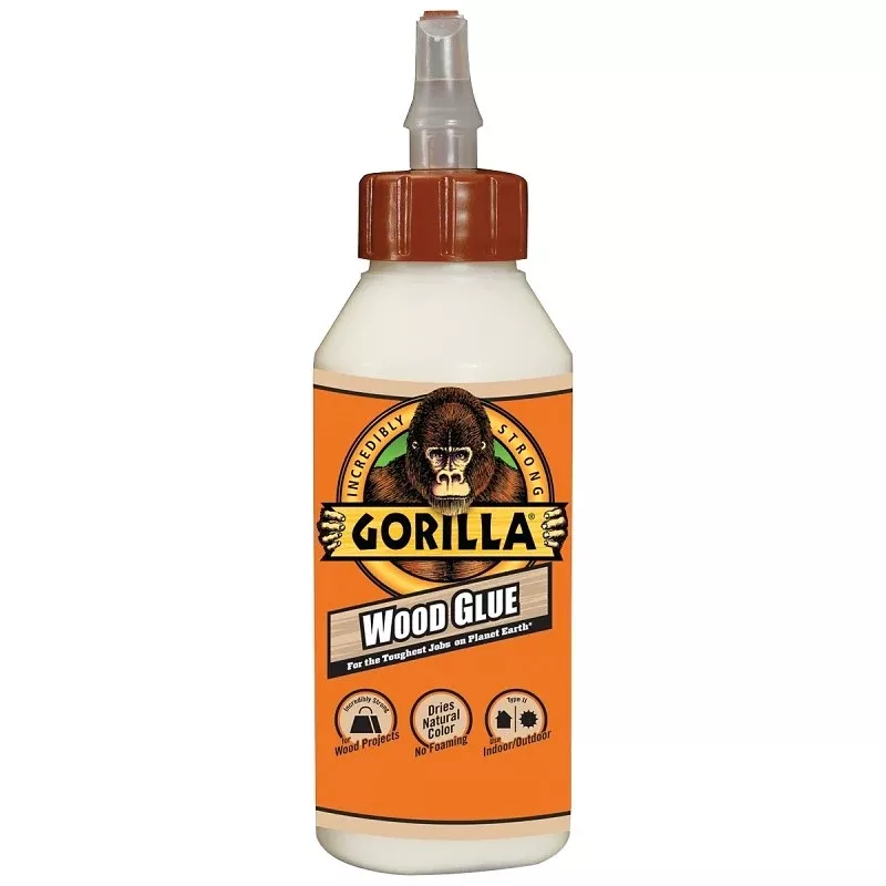 Gorilla 6200002 Wood Glue, Light Tan, 8 oz Bottle