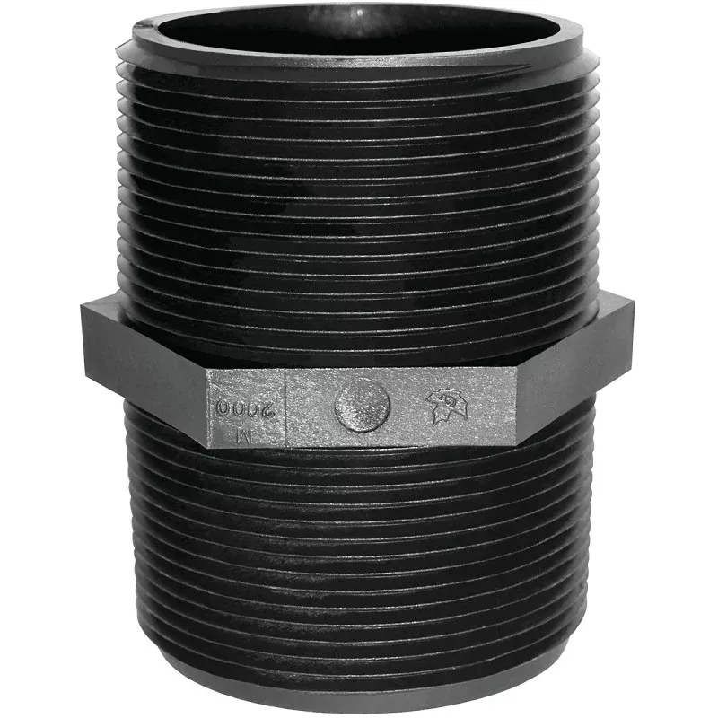 Green Leaf M 1120 P Pipe Nipple, 1-1/2 in, MNPT, Black