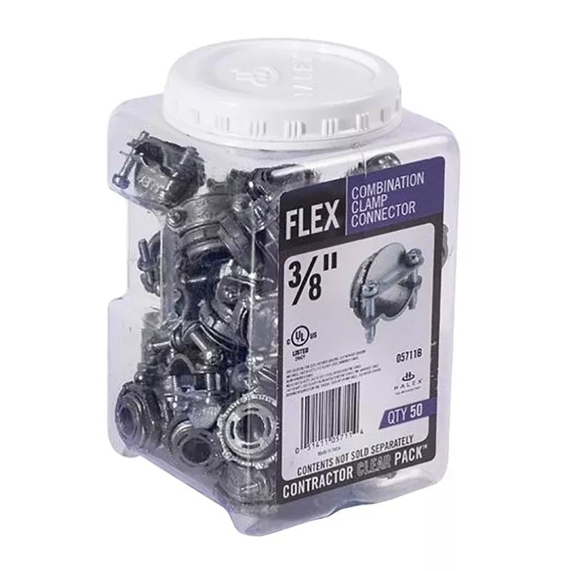 Halex 05711B Conduit Connector, 3/8 in 1/2 in, Zinc