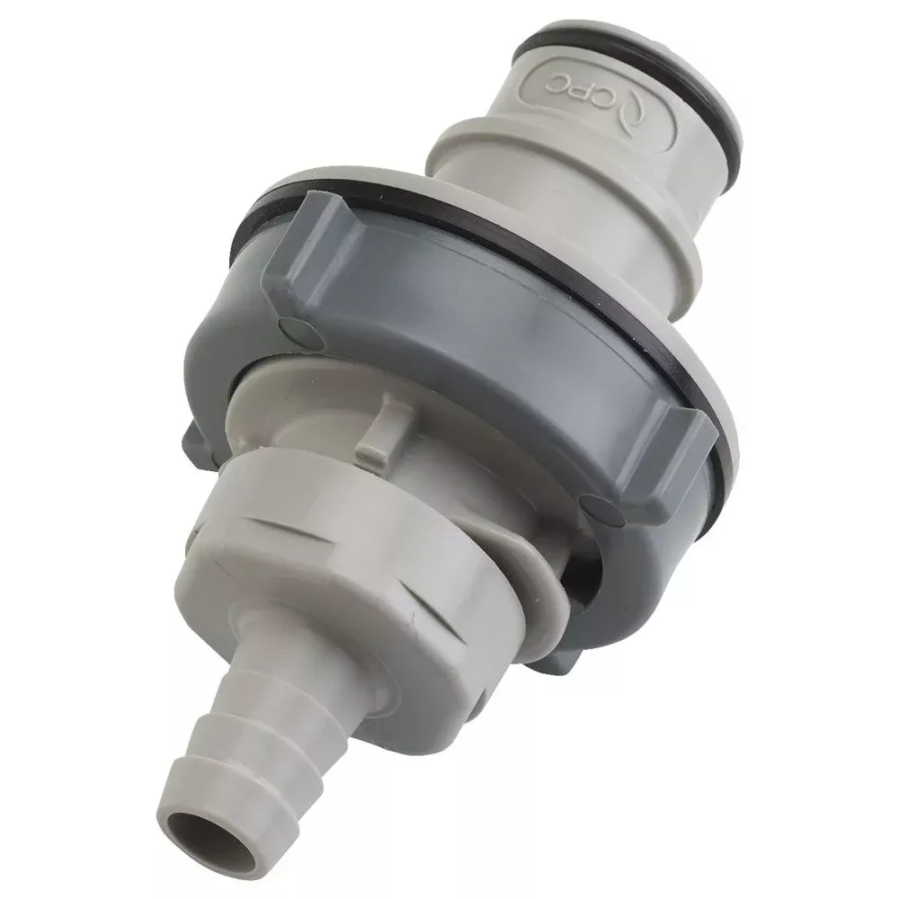 HFC42612 Non-Valved Panel Mount Hose Barb Coupling Insert 3/8 ID Barb