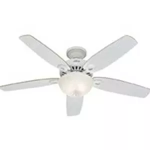 Hunter 53089 Ceiling Fan, 5110 cfm Air, 5-Blade, Beech/White Blade, 52 in Sweep, 3-Speed, With Lights: Yes