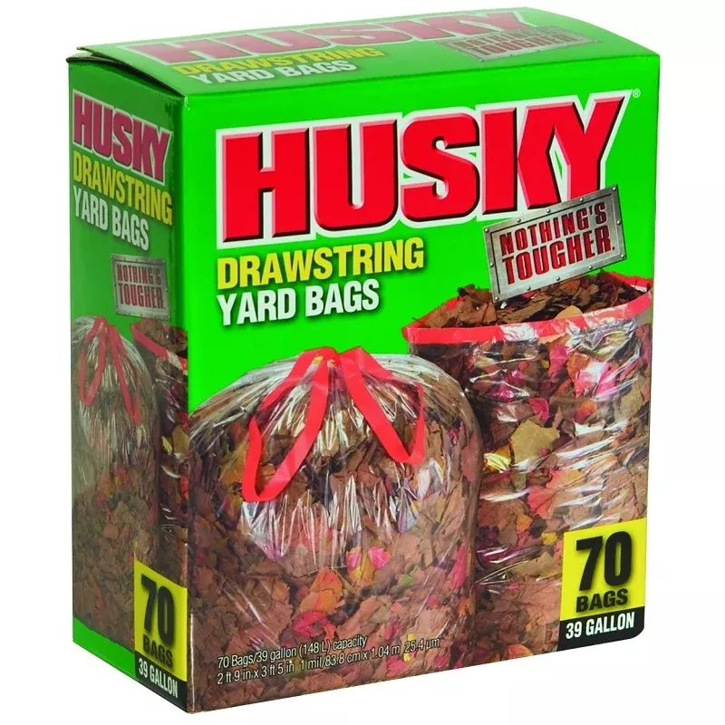 Husky HK39DS070C-M Yard Bag, 39 gal Capacity, Clear