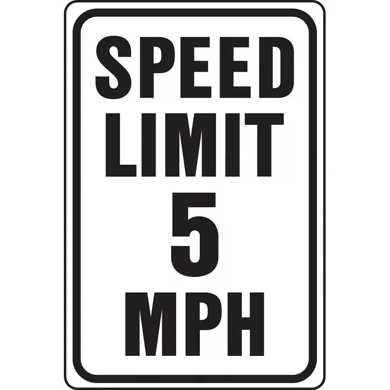 Hy-Ko HW-23 Traffic Sign, Rectangular, SPEED LIMIT 5, Black Legend, White Background, Aluminum
