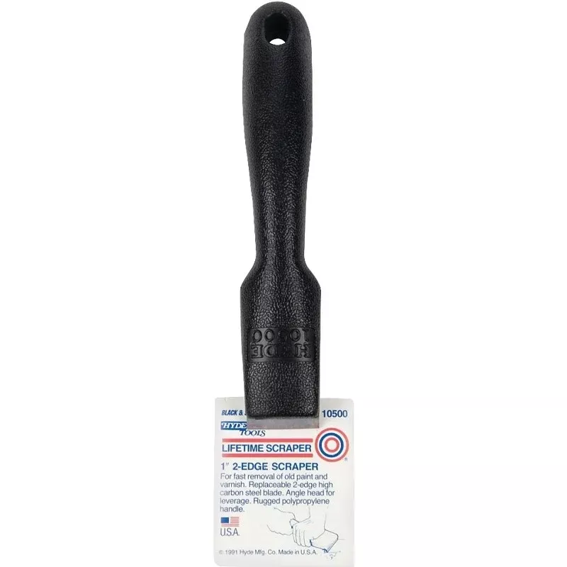 Hyde 10500 Pull Scraper, 1 in W Blade, 2-Edge Blade, HCS Blade, Polypropylene Handle, Comfort Grip Handle