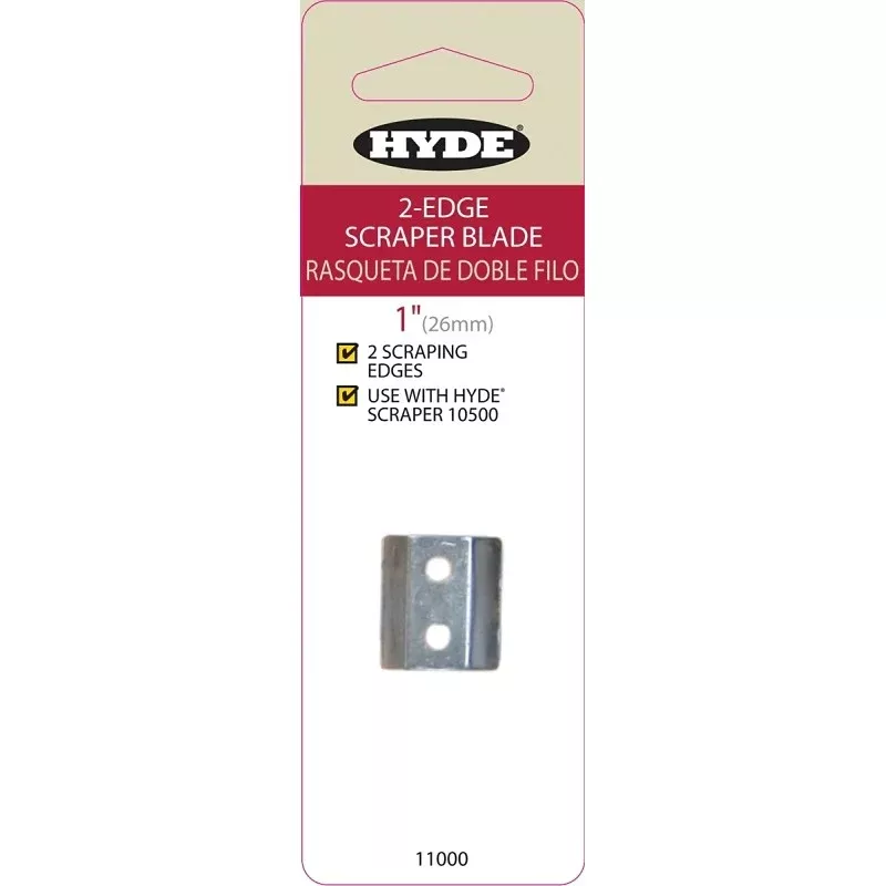 Hyde 11000 Scraper Blade, 2-Edge Blade, 1 in W Blade, HCS Blade