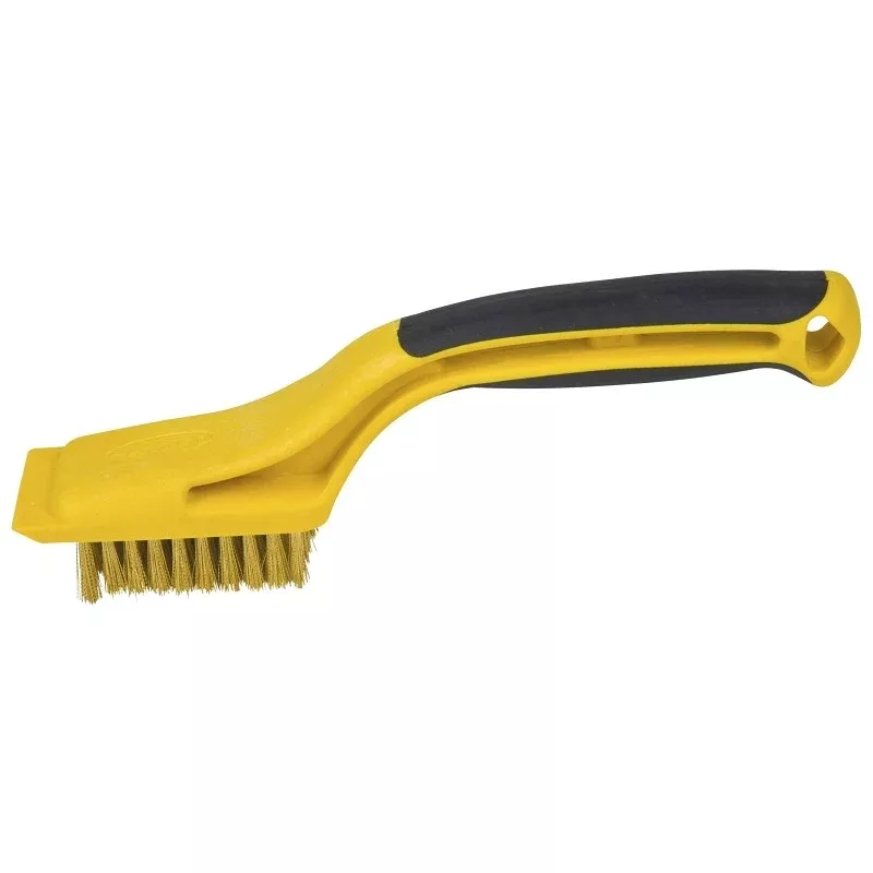 Hyde 46801 Stripping Brush, 2-1/4 x 1-1/8 in Brush, Brass Trim