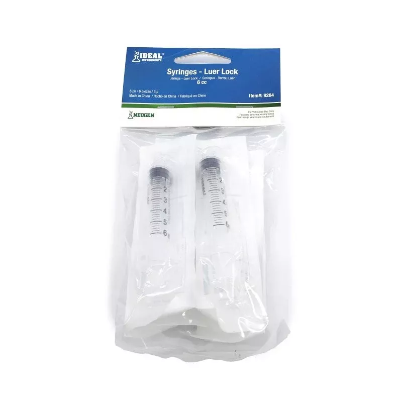 Ideal 9264 Luer Lock Syringe, 6 cc Capacity