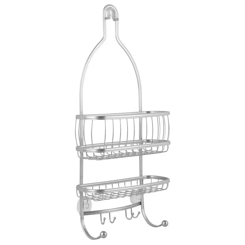 iDESIGN 61886 Shower Caddy, 2-Shelf, Steel, 4 in OAW, 22 in OAH, 10 in OAD
