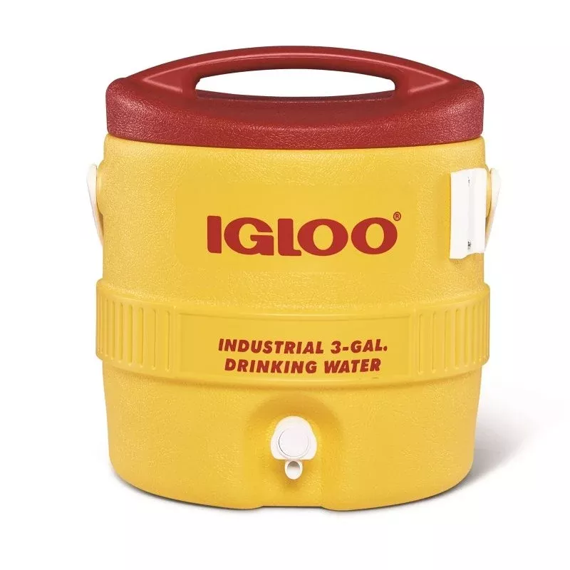 Igloo 400 Series 00000431 Water Cooler, 3 gal Tank, Drip Resistant Spigot, Polyethylene, Red/Yellow