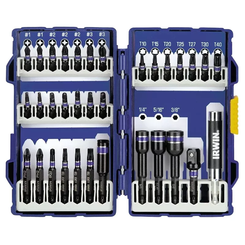 Irwin 1840315 Fastener Drive Set, 33-Piece, Steel, Black Oxide
