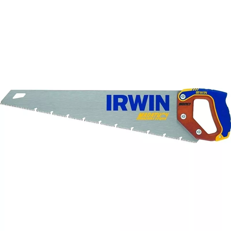 Irwin 2011204 Coarse Cut Saw, 20 in L Blade, 9 TPI, Steel Blade, Cushion-Grip Handle, Hardwood/Rubber Handle