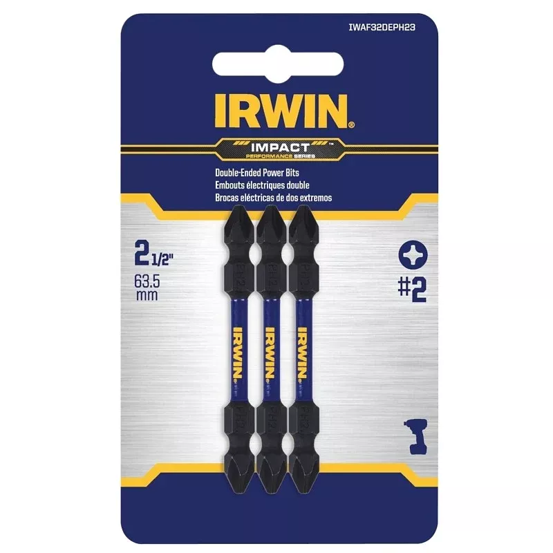 Irwin IWAF32DEPH23 Double-End Bit Set, Phillips Drive, 1/4 in Shank, 2-3/8 in L, Steel