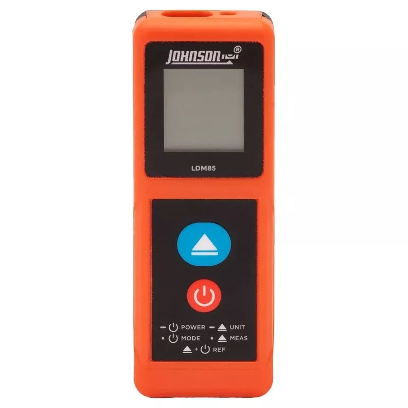 Johnson LDM85 Laser Distance Meter, Functions: Area, Continuous Use, Length, Volume, 2 in to 85 ft, Backlit LCD Display
