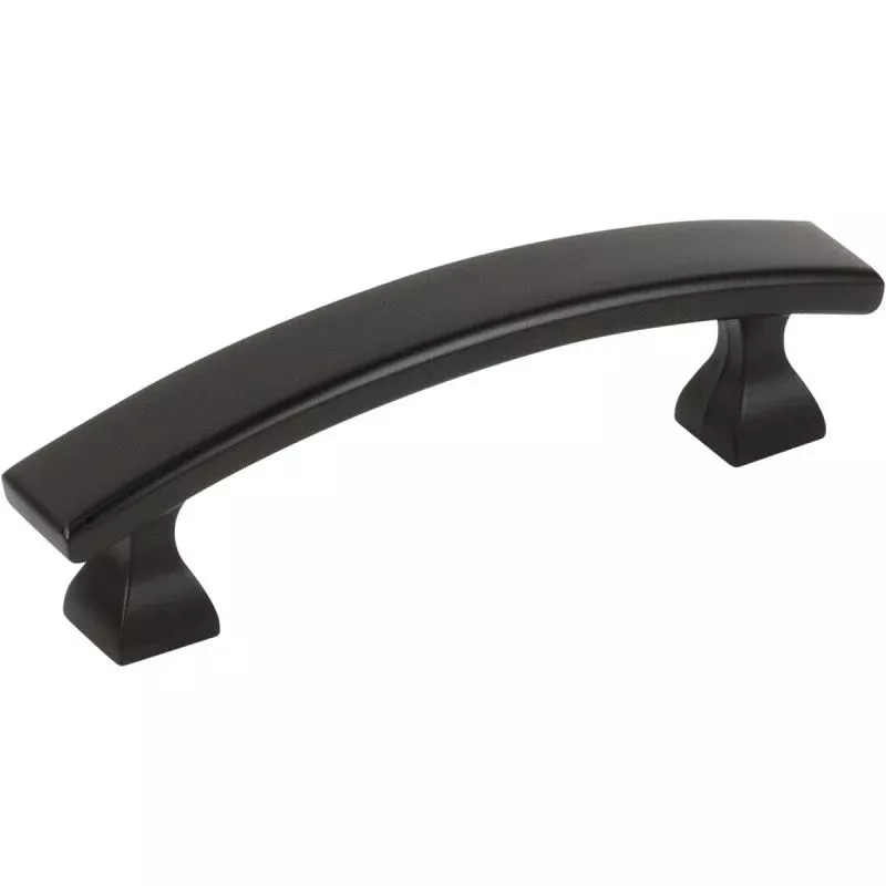 KasaWare K3133MB-8 Flared Foot Cabinet Pull, 4 in L Handle, 1-1/8 in Projection, Zinc, Matte Black