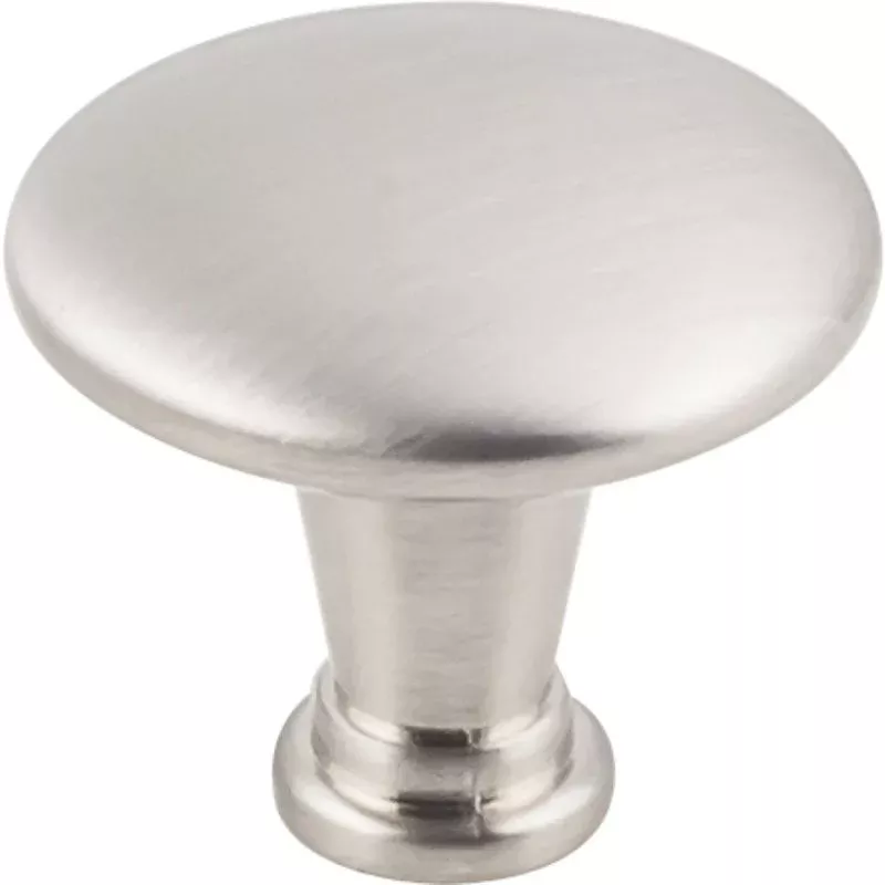 KasaWare K591SN-10 Cabinet Knob, 1-1/8 in Projection, 1-1/4 in Dia, Zinc, Satin Nickel, 10/PK