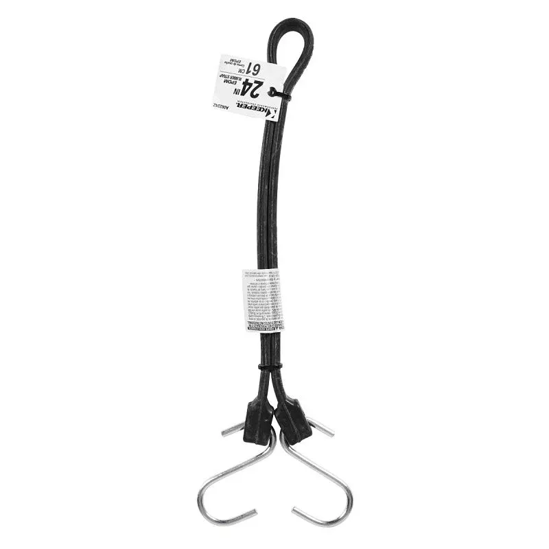 Keeper A06224Z Tarp Strap, 24 in L, EPDM, Black, S-Hook End