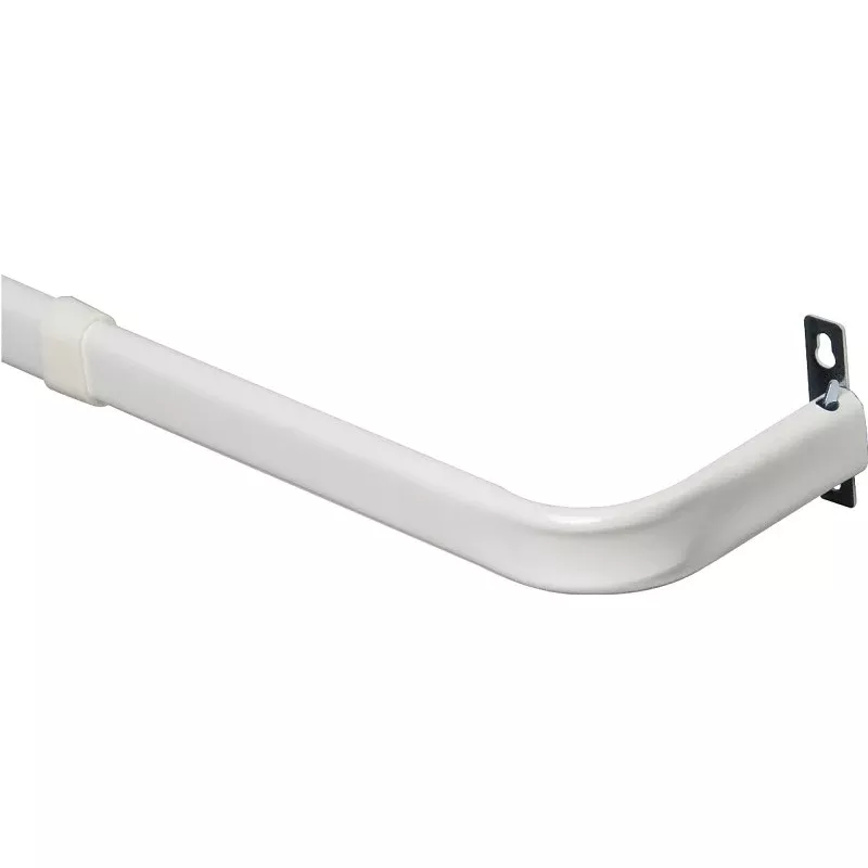 Kenney KN527 Curtain Rod, 1 in Dia, 48 to 86 in L, White