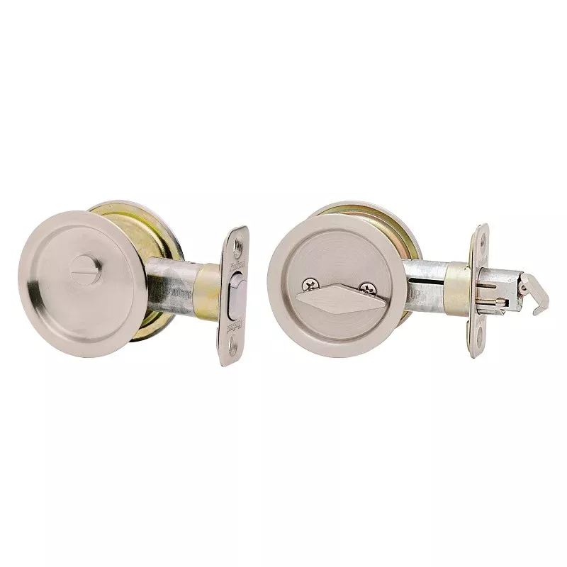 Kwikset 335 15 RND Privacy, Satin Nickel, 2-3/8 in Backset