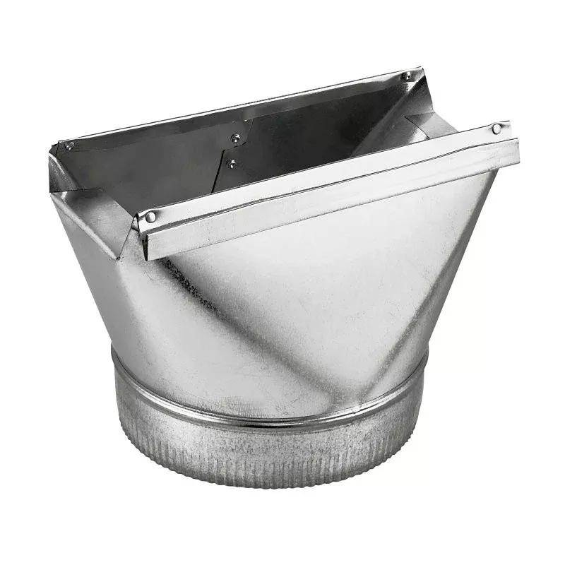 Lambro 138 Range Hood Transition, Round, 3-1/4 in W to 7 in Dia x 10 in L Dimensions, Aluminum