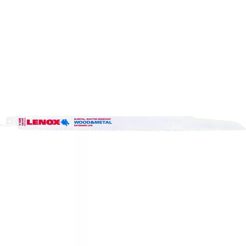 Lenox 20584S110R Series Reciprocating Saw Blade, Applicable Materials: Nail-Embedded Wood, Non-Ferrous Metal, 3/4 in W
