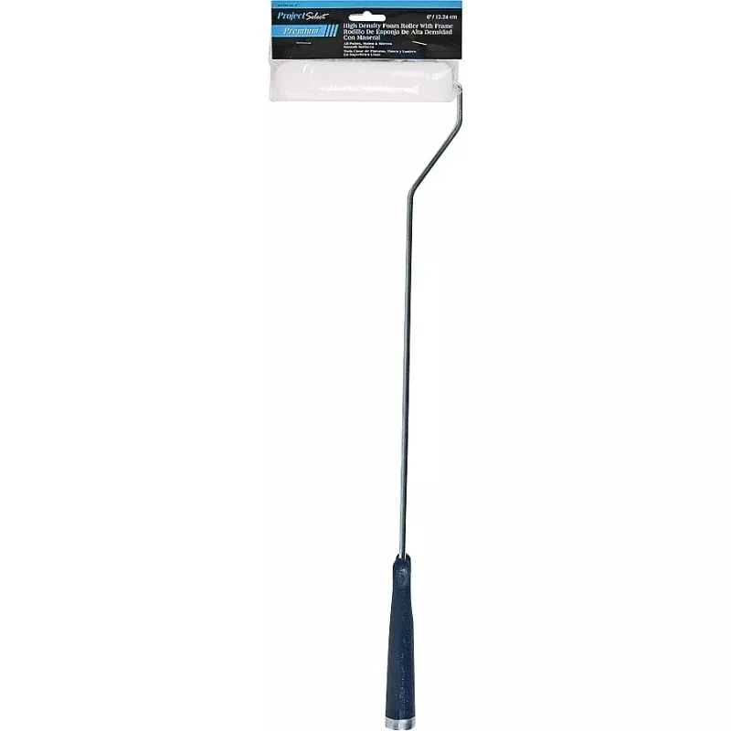 Linzer MT200-22 6IN Mini Roller, 22 in L Handle, White Roller, 1/4 in Nap, Foam Cover, Threaded Handle, 6 in L Roller