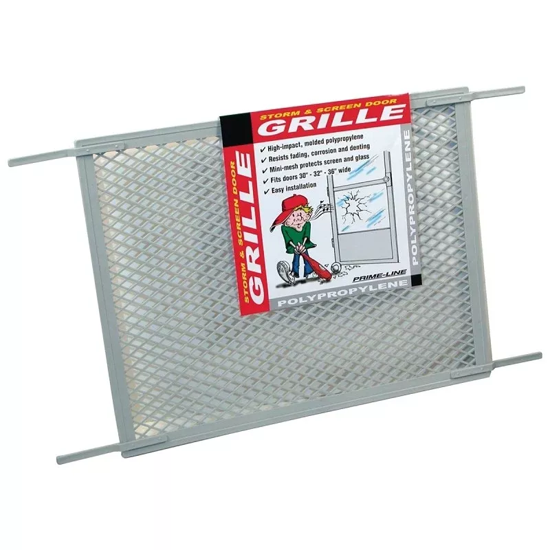 Make-2-Fit PL 15515 Series Hinged Screen Door Grill, Gray, 34-1/2 in W, 20 in H, Plastic