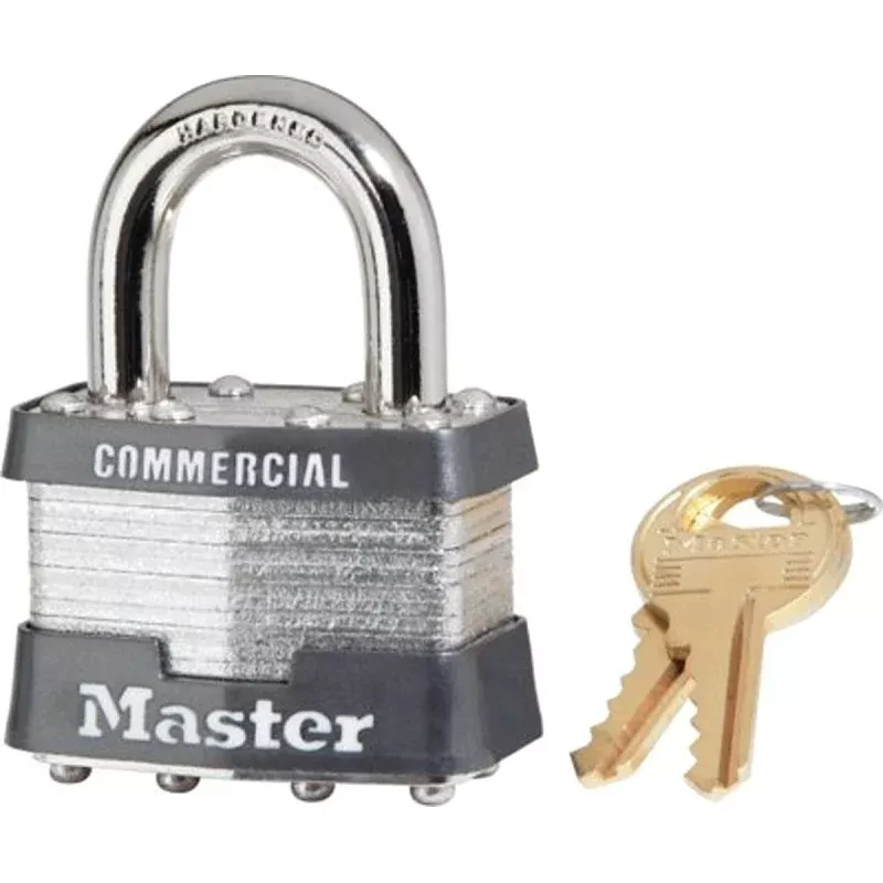 Master Lock 5KA A473 Padlock, 2 in W Body, Key No: A473, Keyed Alike Key, Open Shackle, 3/8 in Dia Shackle, Steel Body