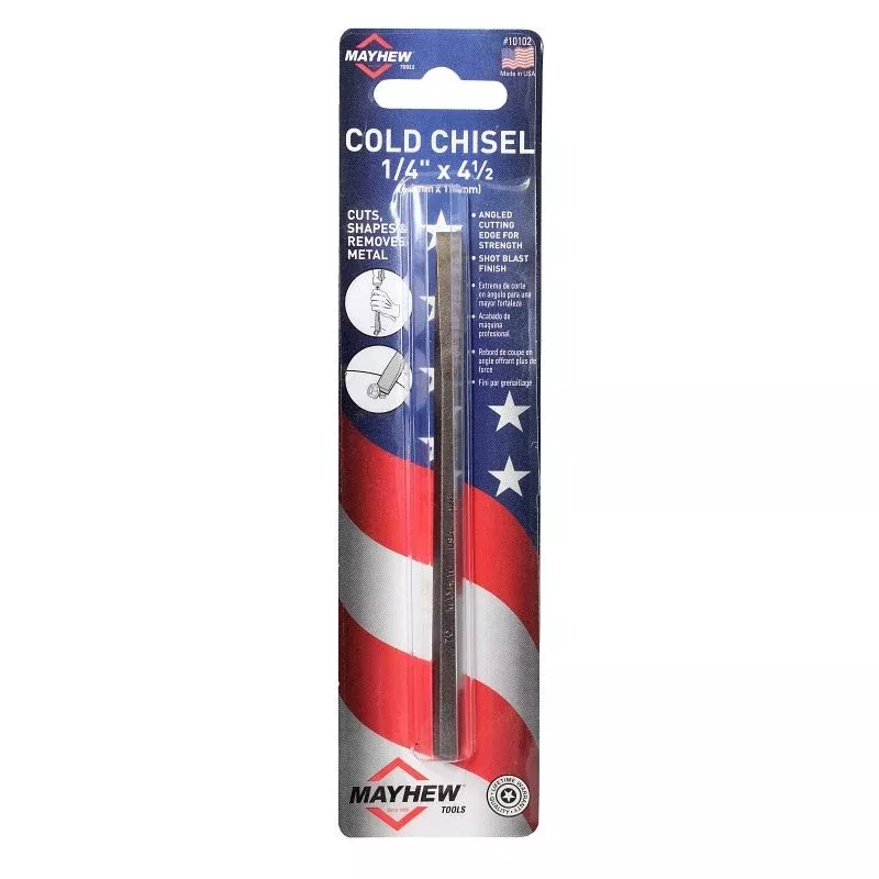 Mayhew 10102 Cold Chisel, 1/4 in Tip, 7-1/2 in OAL, Steel Blade