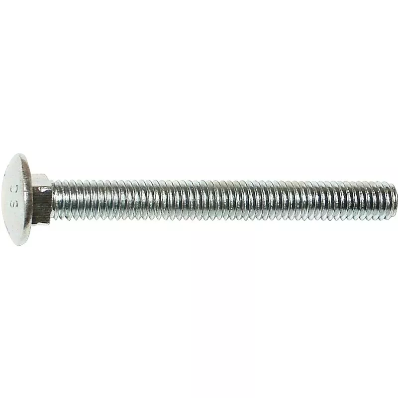 Midwest Fastener 01108 Carriage Bolt, 3/8-16 in Thread, NC Thread, 6 in OAL, Zinc, 2 Grade