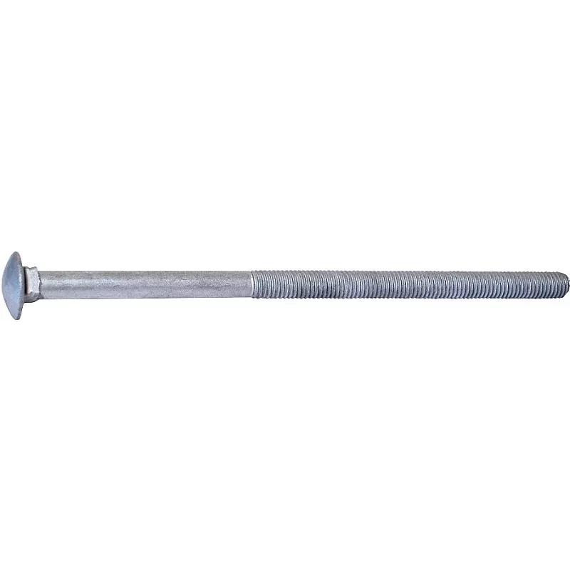 Midwest Fastener 05532 Carriage Bolt, 1/2-13 in Thread, NC Thread, 10 in OAL, 2 Grade