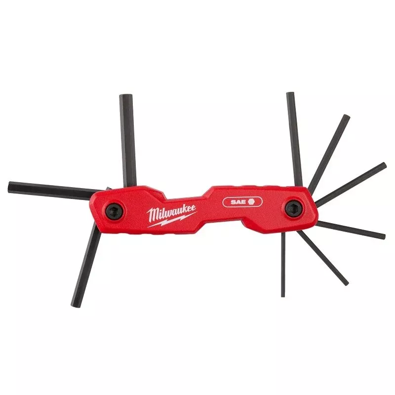 Milwaukee 48-22-2181 Folding Hex Key Set, Includes: 5/64, 3/32, 7/64, 1/8, 9/64, 5/32, 3/16, 7/32, 1/4 in SAE keys