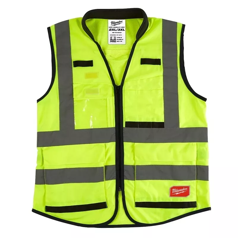 Milwaukee 48-73-5043 High-Visibility Safety Vest, 2XL, 3XL, Regular, Fits to Chest Size: 46 to 50 in, Polyester