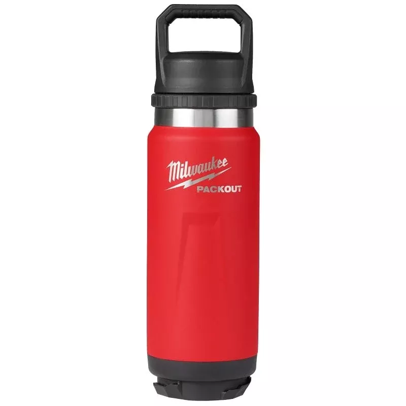 Milwaukee Packout 48-22-8396R Insulated Water Bottle, 24 oz, Metal, Red