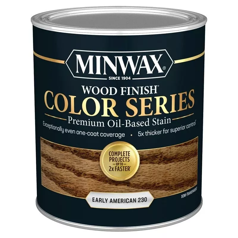 Minwax Wood Finish Color Series 800008000 Interior Wood Stain, Semi-Transparent, Early American, Liquid, 1 qt